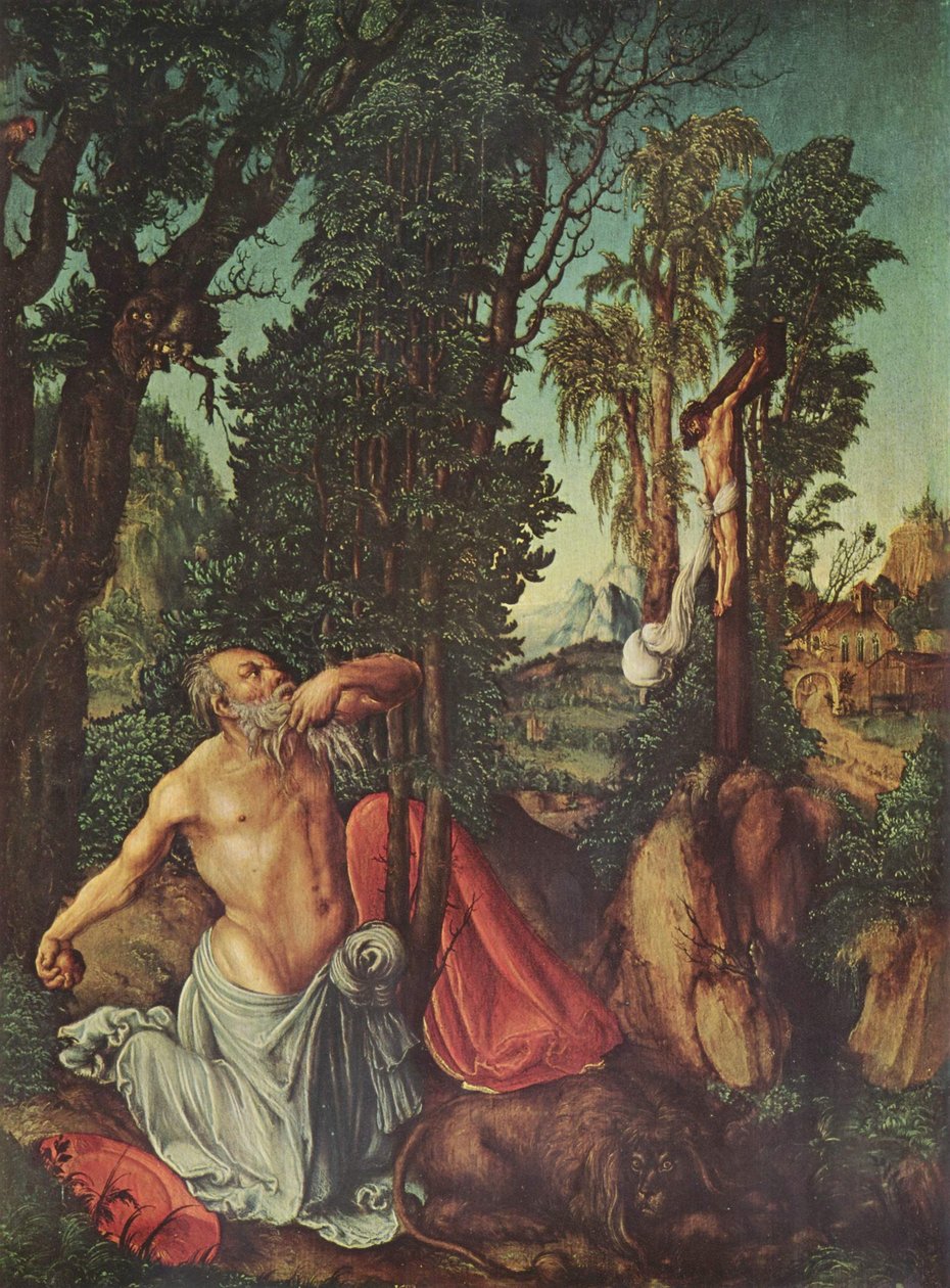 Jerome Pokutujący Święty Jerome Pokutujący Święty Jerome autorstwa Lucas Cranach the Elder