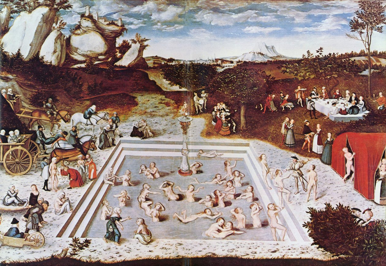 Niemiecki: Der Jungbrunnen Fontanna młodości autorstwa Lucas Cranach the Elder