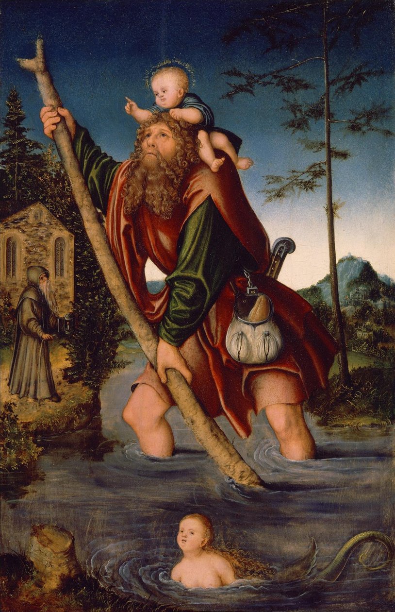 Niemiecki: Der heilige Christophorus Saint Christopher autorstwa Lucas Cranach the Elder