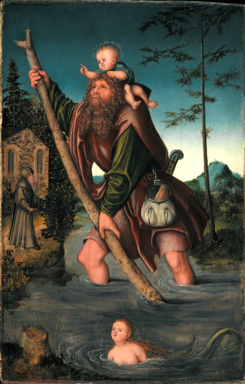 Niemiecki: Der heilige Christophorus Saint Christopher autorstwa Lucas Cranach the Elder