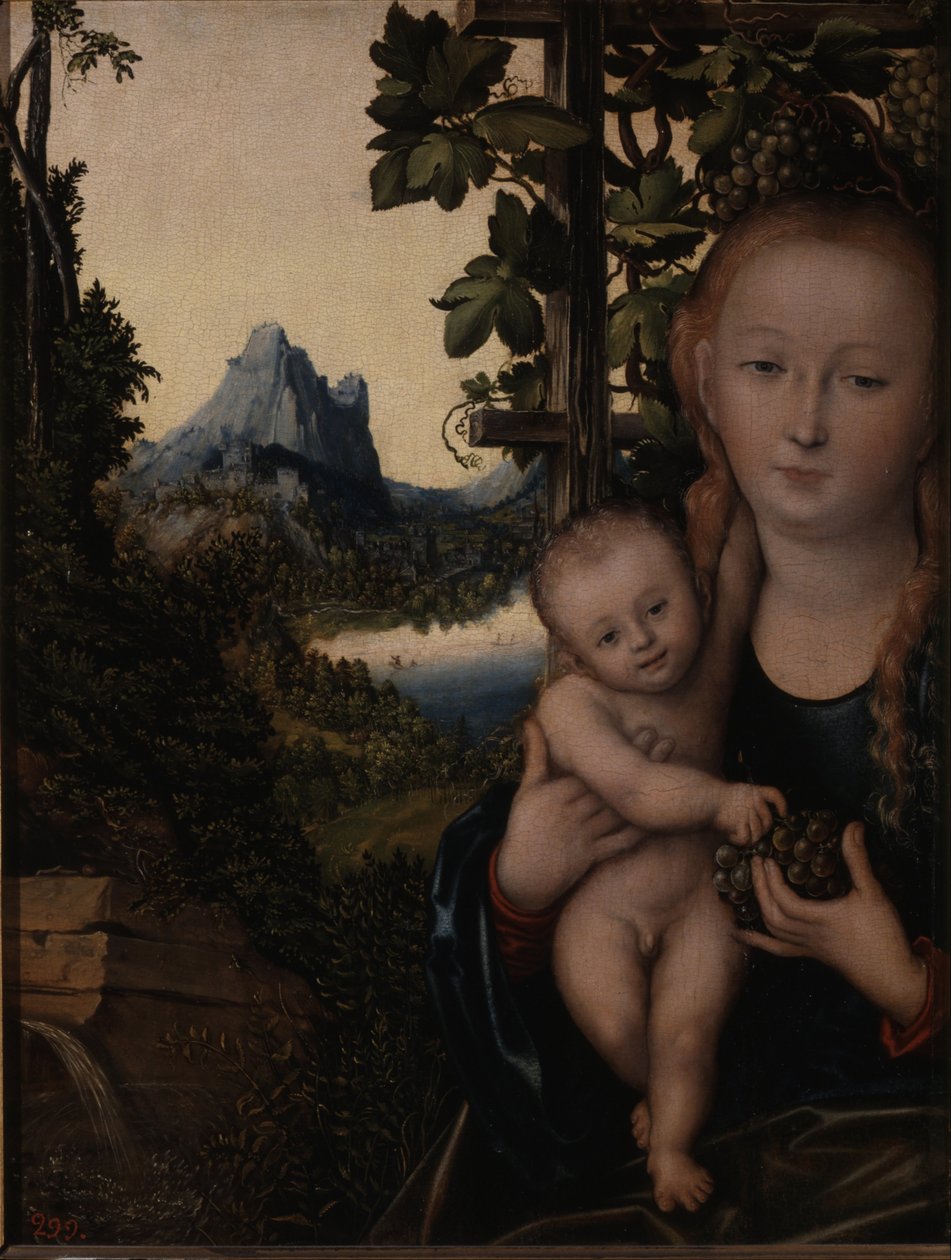 Die Madonna vor der Weinlaube Dziewica w altanie winogronowej autorstwa Lucas Cranach the Elder