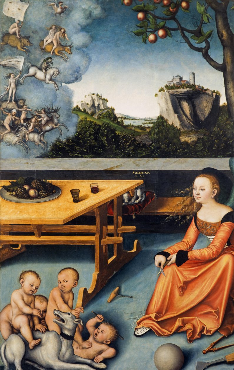 Niemiecki: Die Melancholie Alegoria melancholii autorstwa Lucas Cranach the Elder