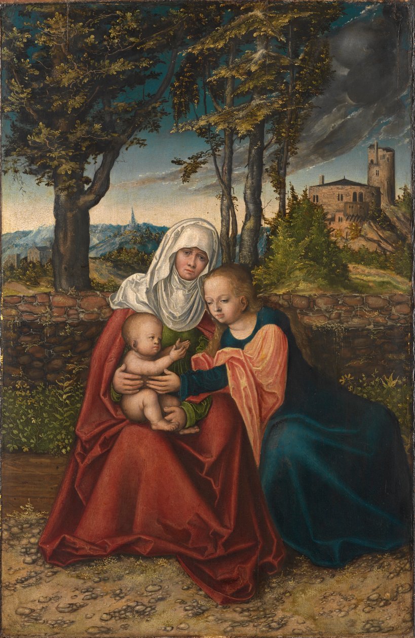 Niemcy: Hl. Anna Selbdritt Dziewica z Dzieciątkiem i św. Anna autorstwa Lucas Cranach the Elder
