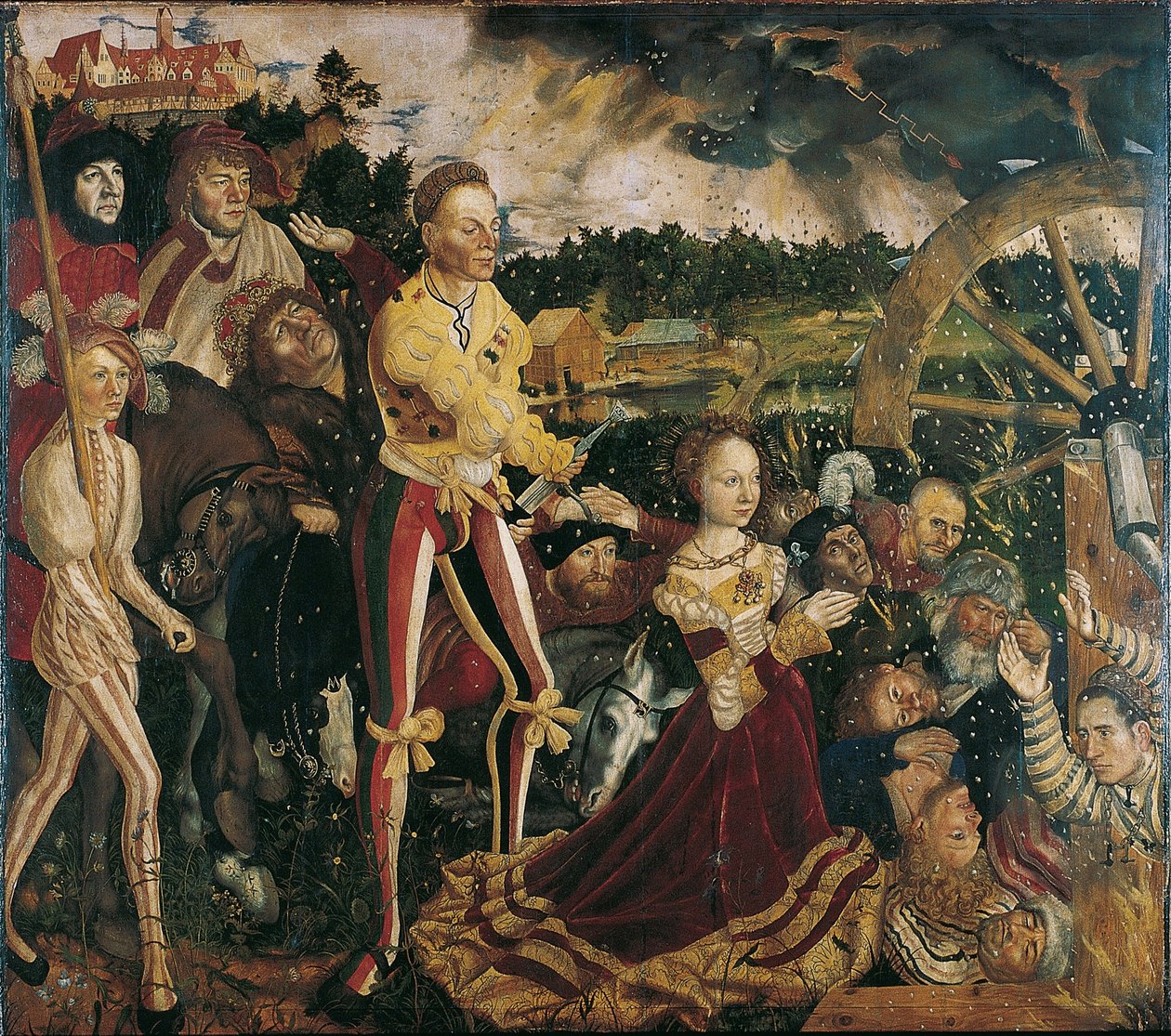 Niemiecki: Katharinenaltar (Mitteltafel) Ołtarz z Męczeństwem św. Katarzyny autorstwa Lucas Cranach the Elder