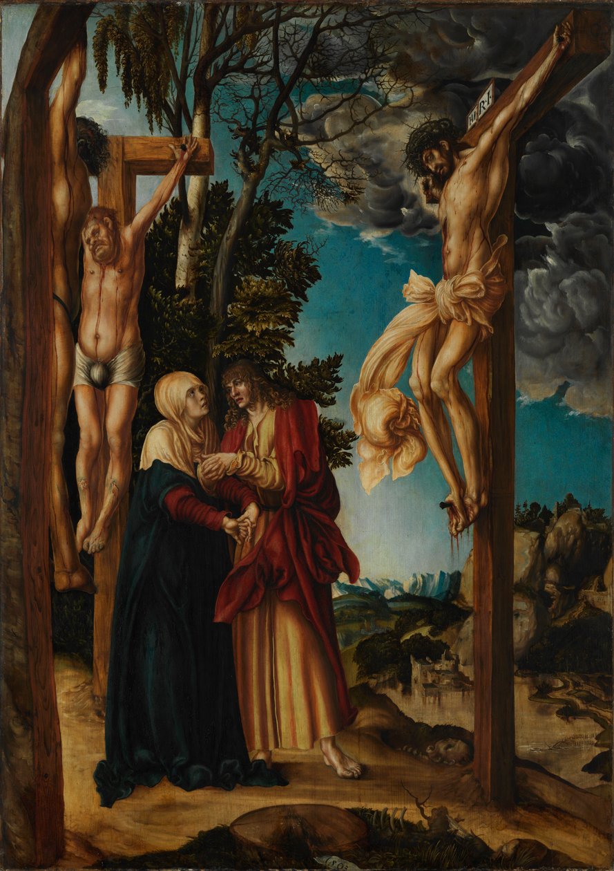 Klage unter dem Kreuz Opłakiwanie Chrystusa / Ukrzyżowanie w Schleißheim autorstwa Lucas Cranach the Elder