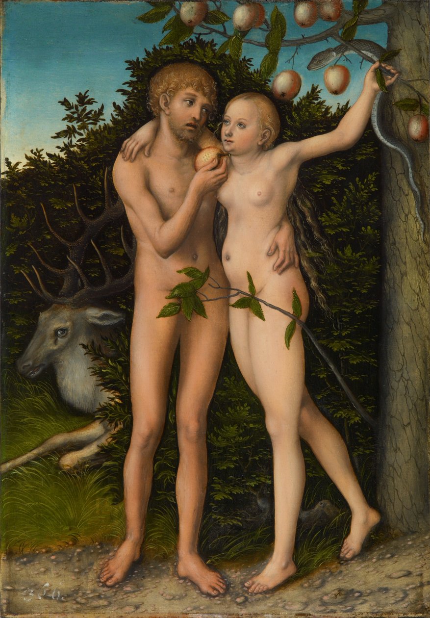 Niemiecki: Sündenfall Upadek człowieka autorstwa Lucas Cranach the Elder