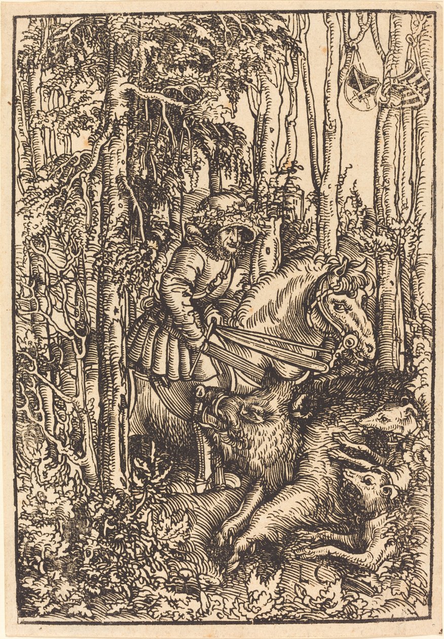 Łowca na koniu Polowanie na dzika autorstwa Lucas Cranach the Elder