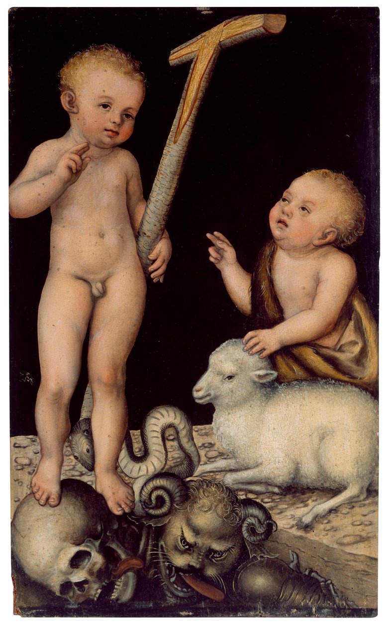 Jezus i św. Jan jako chłopcy autorstwa Lucas Cranach the Elder