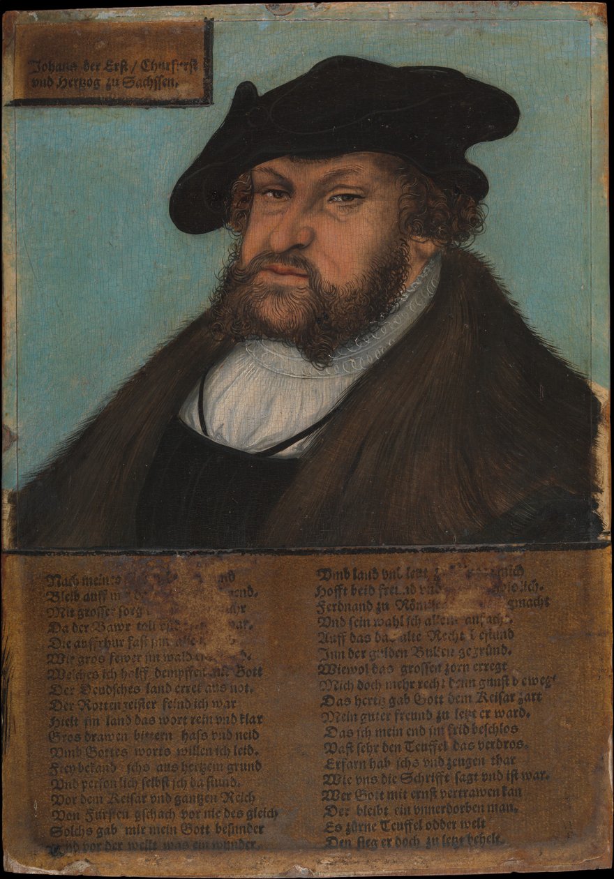 Johann I 1468-1532, stały, elektor saski, 1532-33. autorstwa Lucas Cranach the Elder