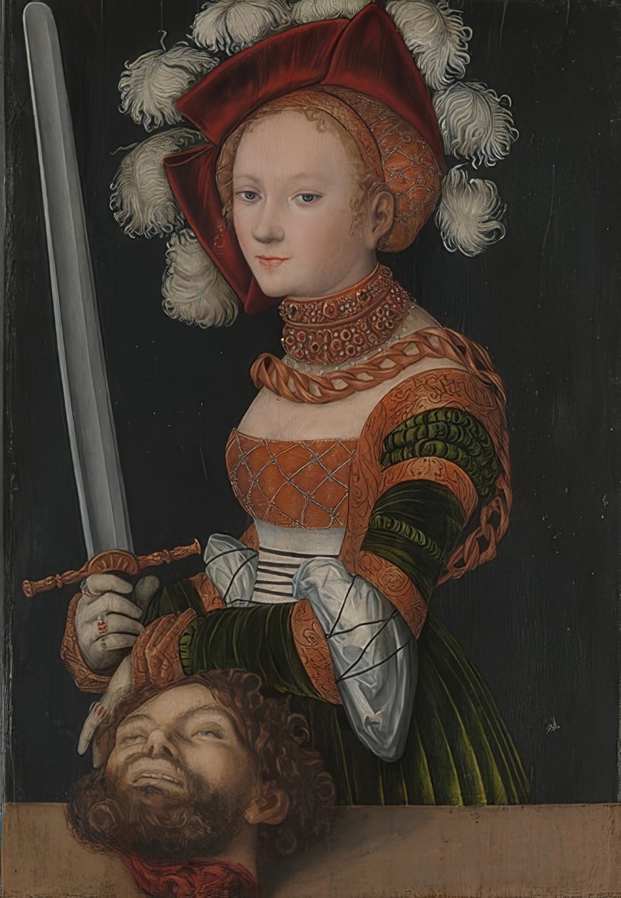 Judyta z głową Holofernesa. Około 1530 r. autorstwa Lucas Cranach the Elder