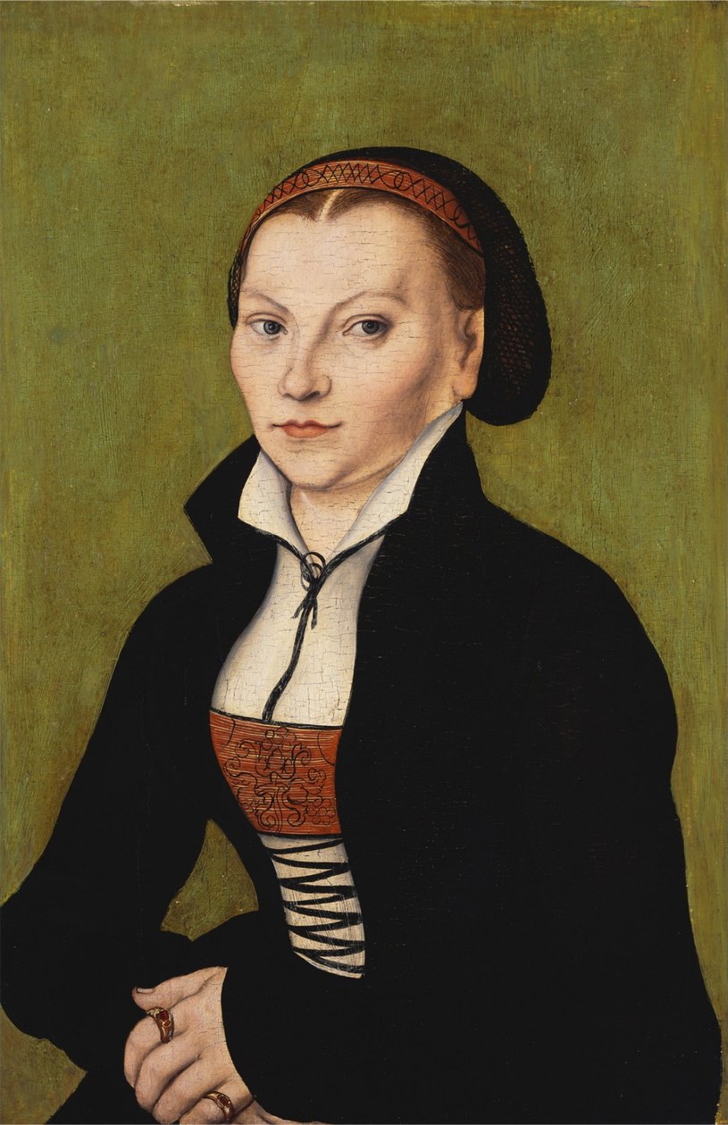 Katarzyna z Bora, w pół długości, zwrócona w lewo autorstwa Lucas Cranach the Elder