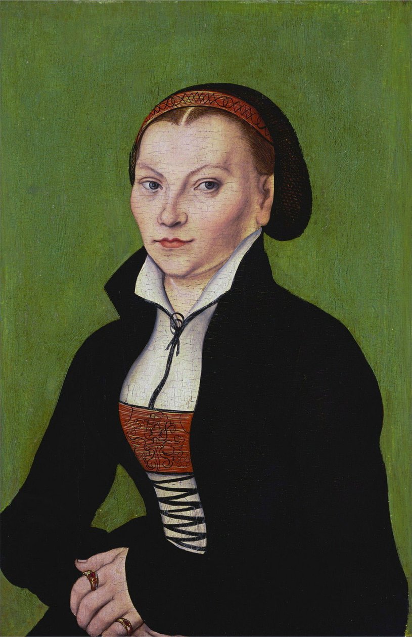 Katarzyna z Bora, w pół długości, zwrócona w lewo autorstwa Lucas Cranach the Elder