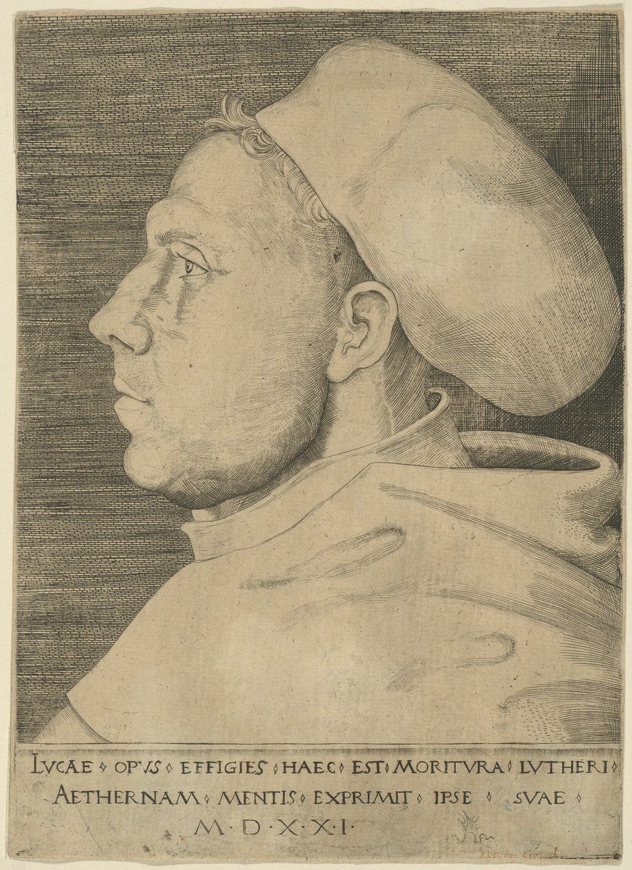 Luter jako zakonnik augustiański, z kapeluszem autorstwa Lucas Cranach the Elder