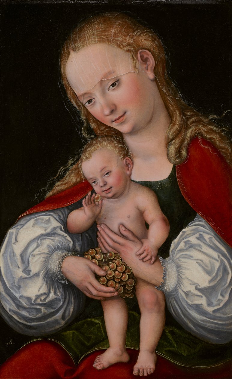 Madonna z Dzieciątkiem i winogronami autorstwa Lucas Cranach the Elder