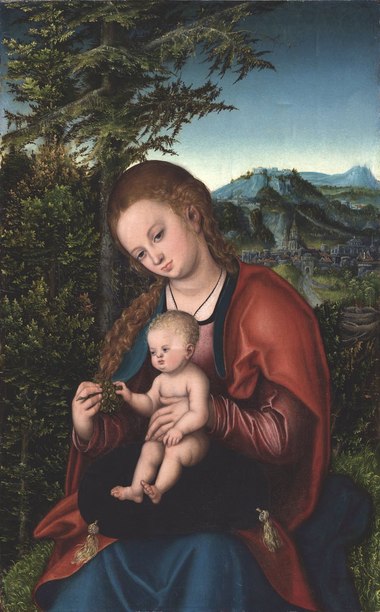 Madonna z Dzieciątkiem w krajobrazie” autorstwa Lucas Cranach the Elder