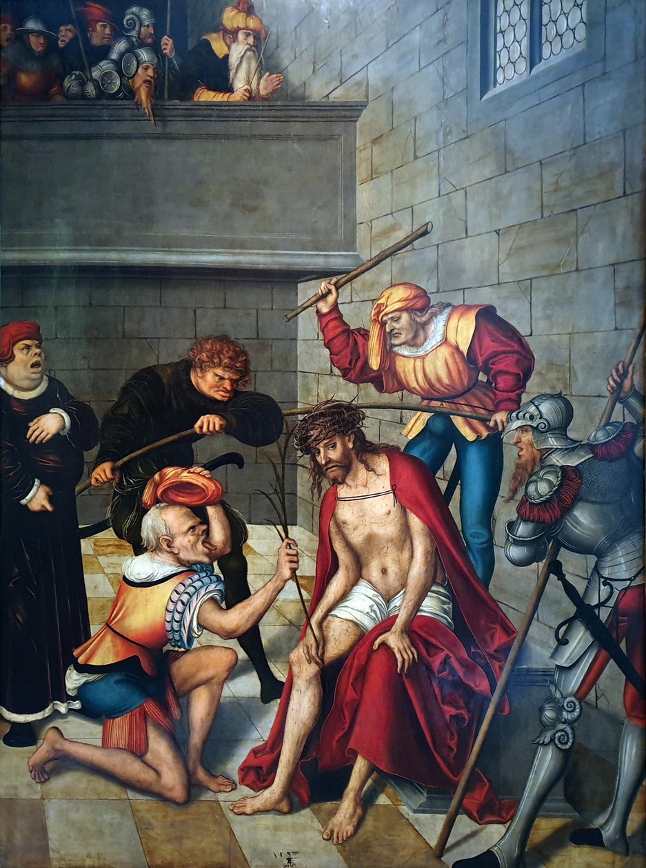 Cykl Męki Pańskiej - Chrystus ukoronowany cierniem autorstwa Lucas Cranach the Elder
