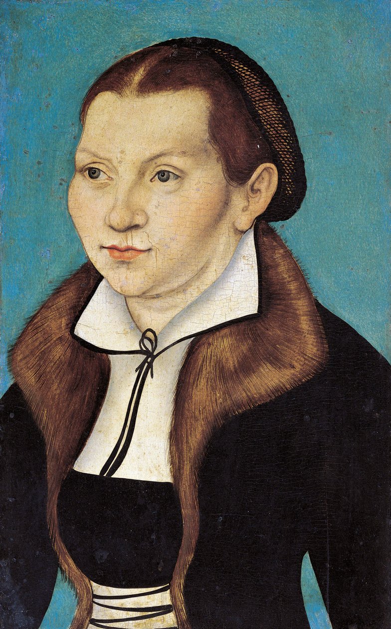 Portret Kathariny Luther z domu Katharina von Bora 1499-1552, 1529. autorstwa Lucas Cranach the Elder