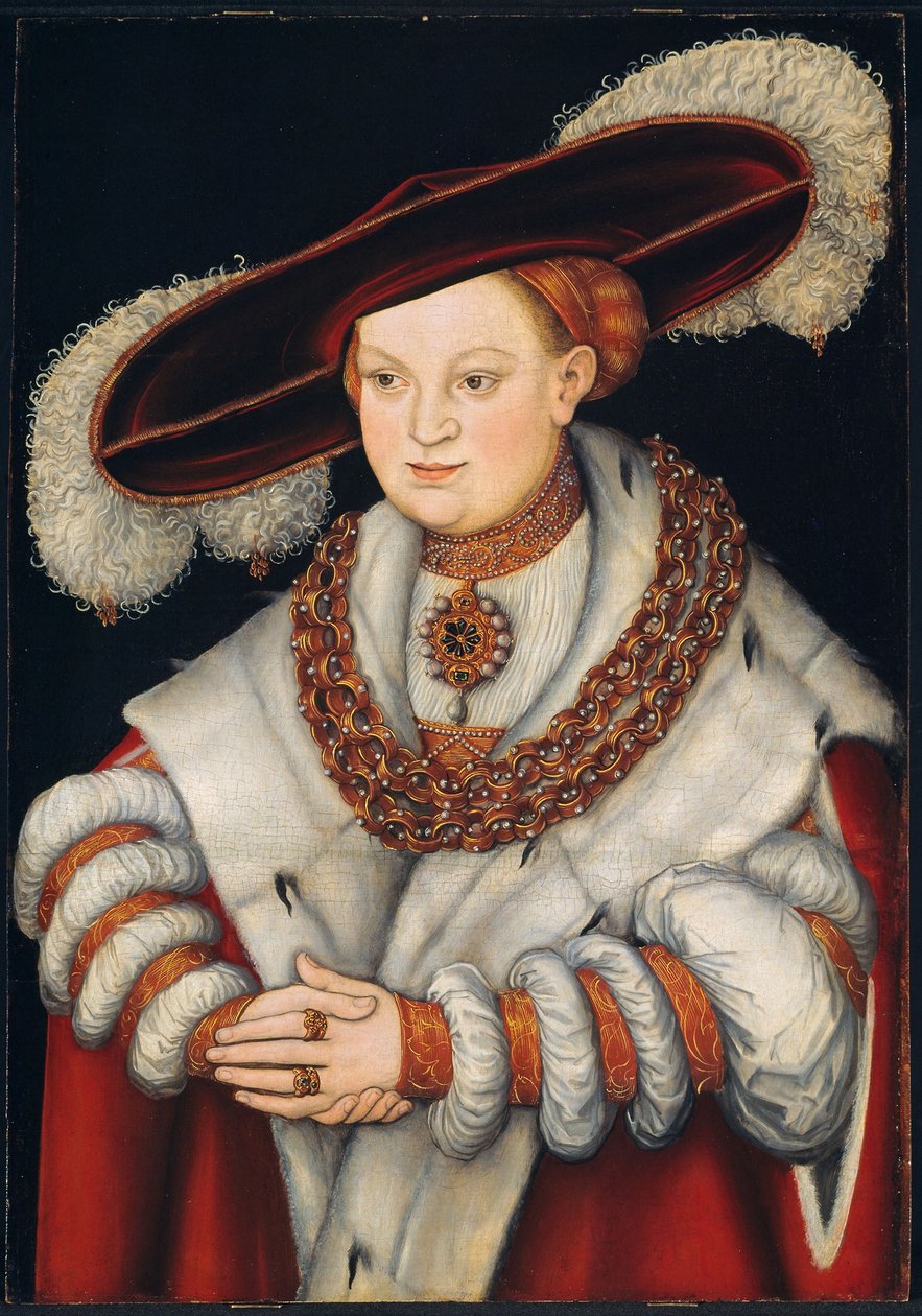 Portret Magdaleny Saksońskiej, żony elektora brandenburskiego Joachima II autorstwa Lucas Cranach the Elder