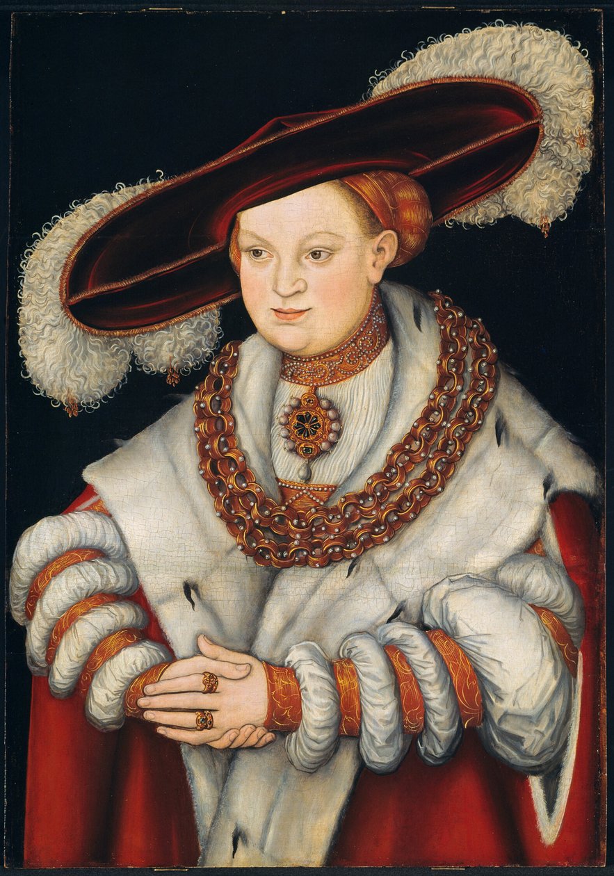 Portret Magdaleny Saksońskiej, żony elektora brandenburskiego Joachima II autorstwa Lucas Cranach the Elder