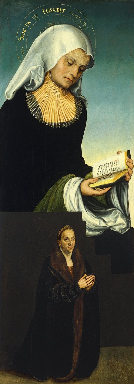 Święta Elżbieta z księciem Jerzym Saksonii jako darczyńcą, ok. 1514 autorstwa Lucas Cranach the Elder