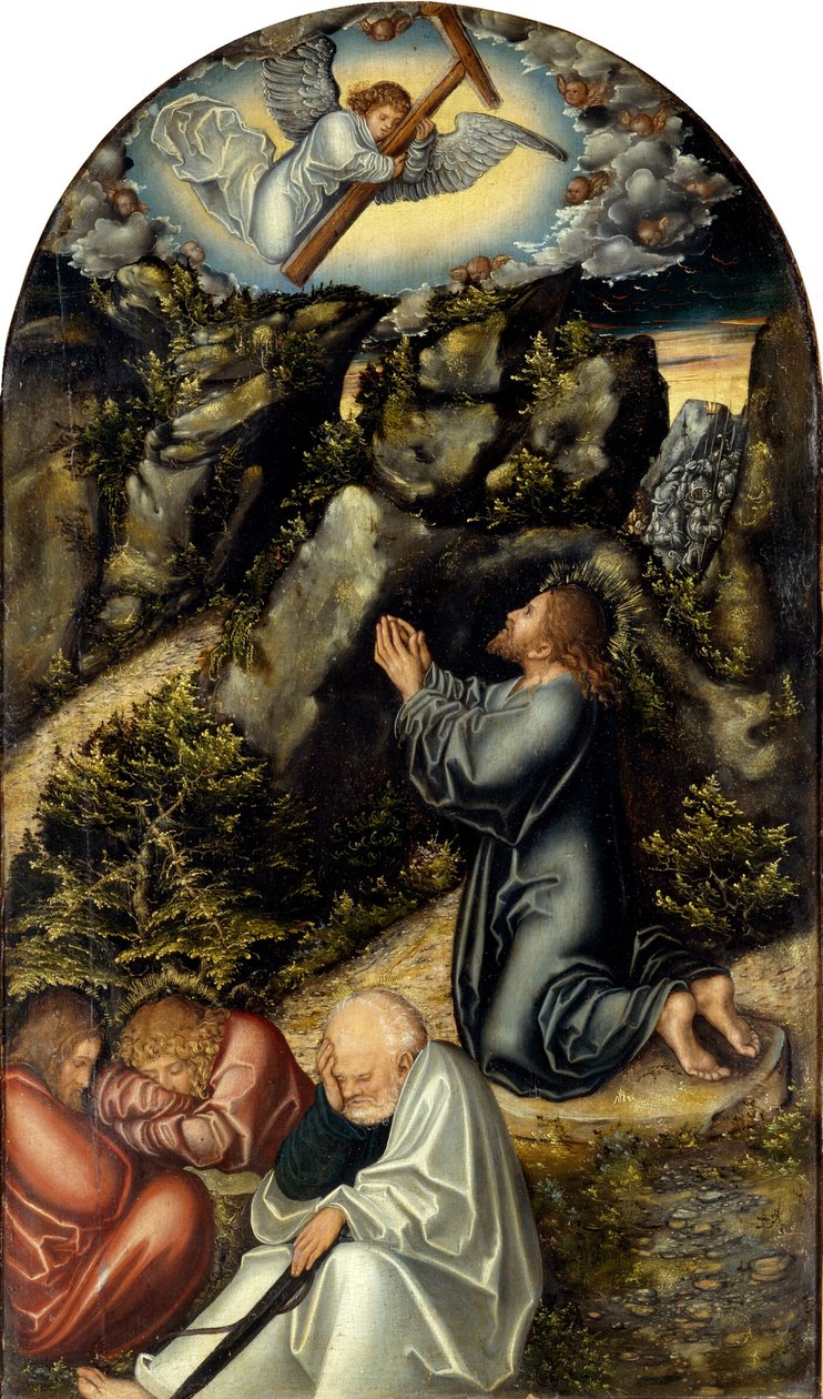 Agonia w ogrodzie, c. 1520 autorstwa Lucas Cranach the Elder
