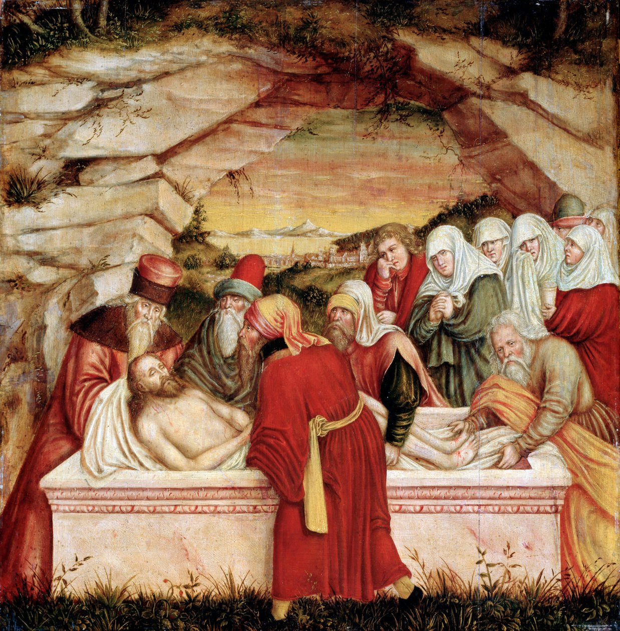Złożenie do grobu”. autorstwa Lucas Cranach the Elder