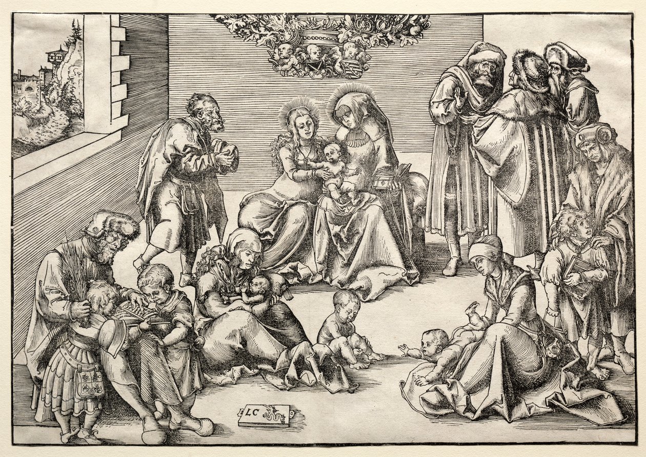 Święta Rodzina i Spokrewnieni. autorstwa Lucas Cranach the Elder