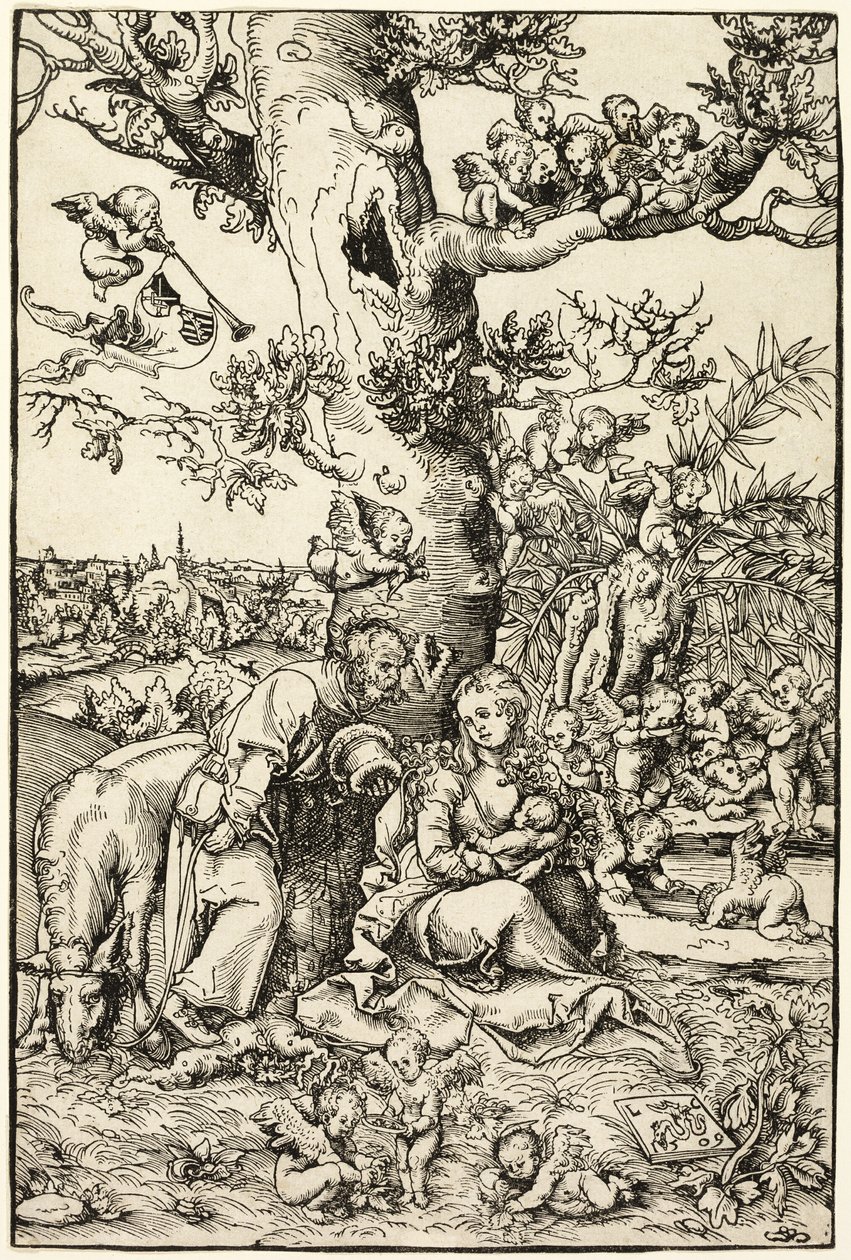 Reszta podczas lotu do Egiptu autorstwa Lucas Cranach the Elder