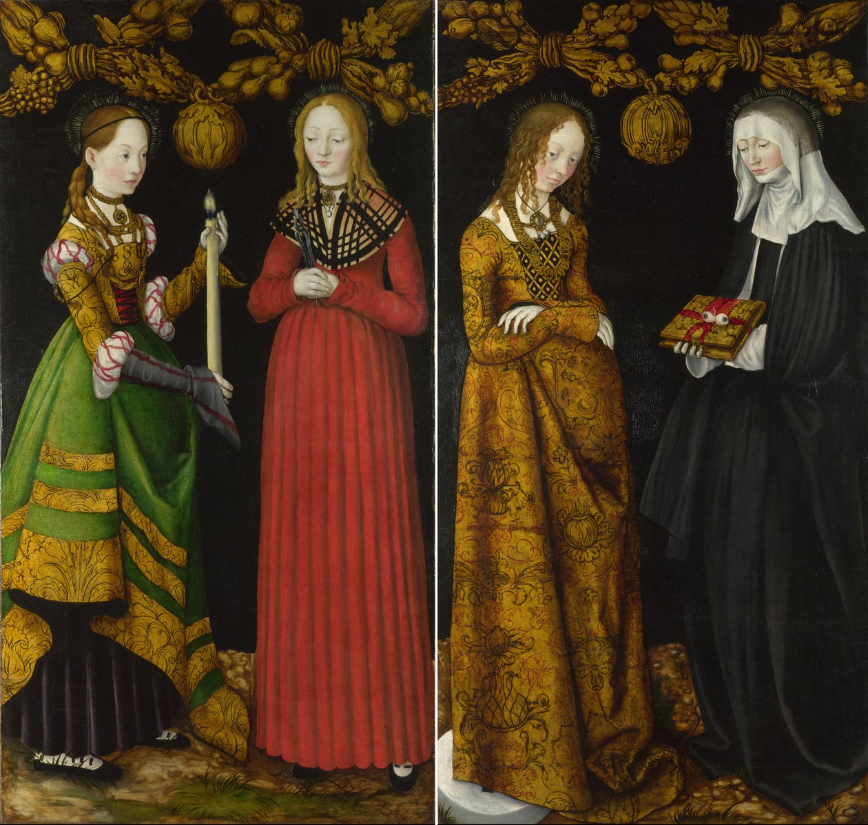 Święci Genevieve i Apollonia oraz święci Krystyna i Ottilia autorstwa Lucas Cranach the Elder