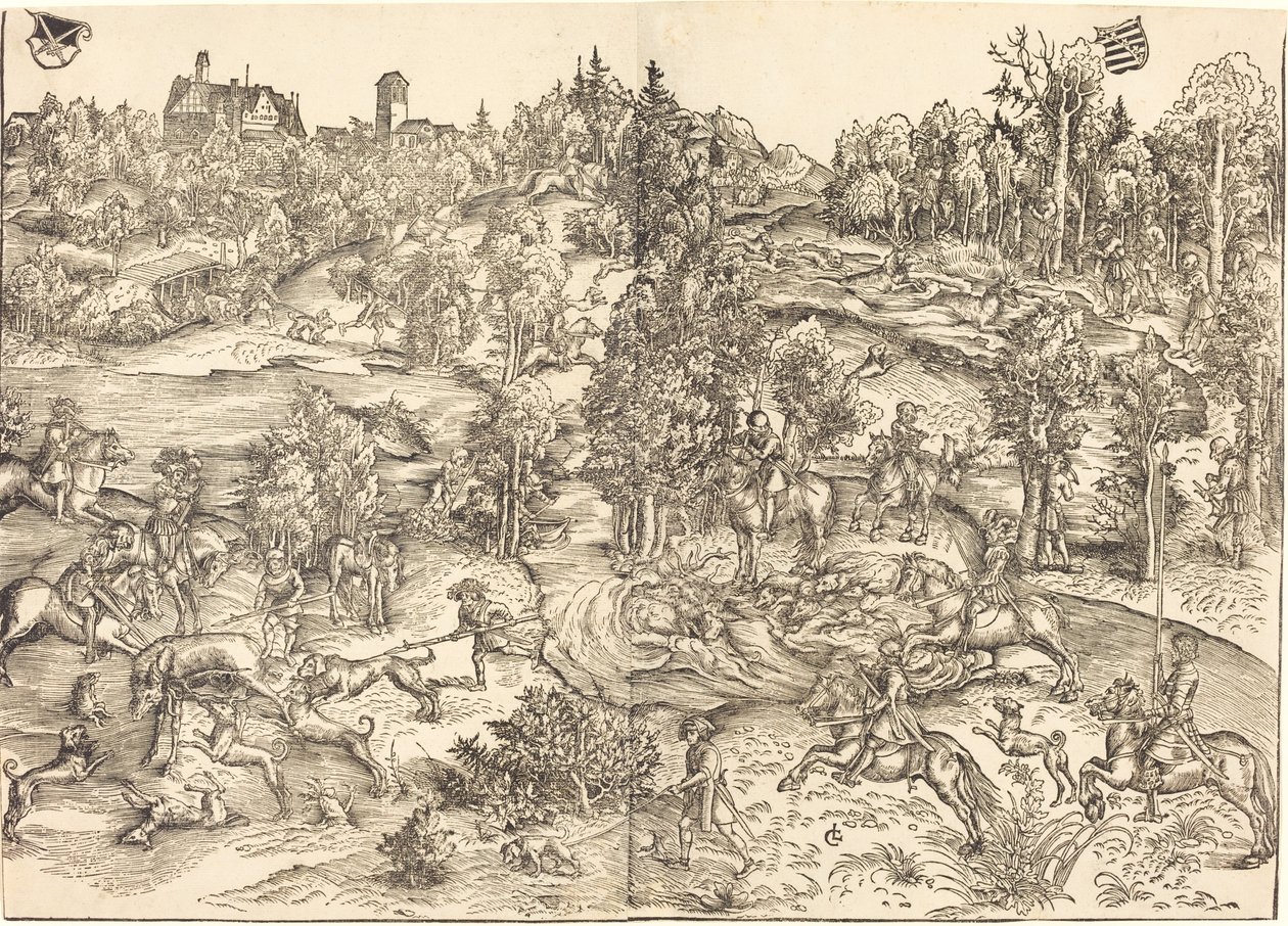 Polowanie na jelenie autorstwa Lucas Cranach the Elder