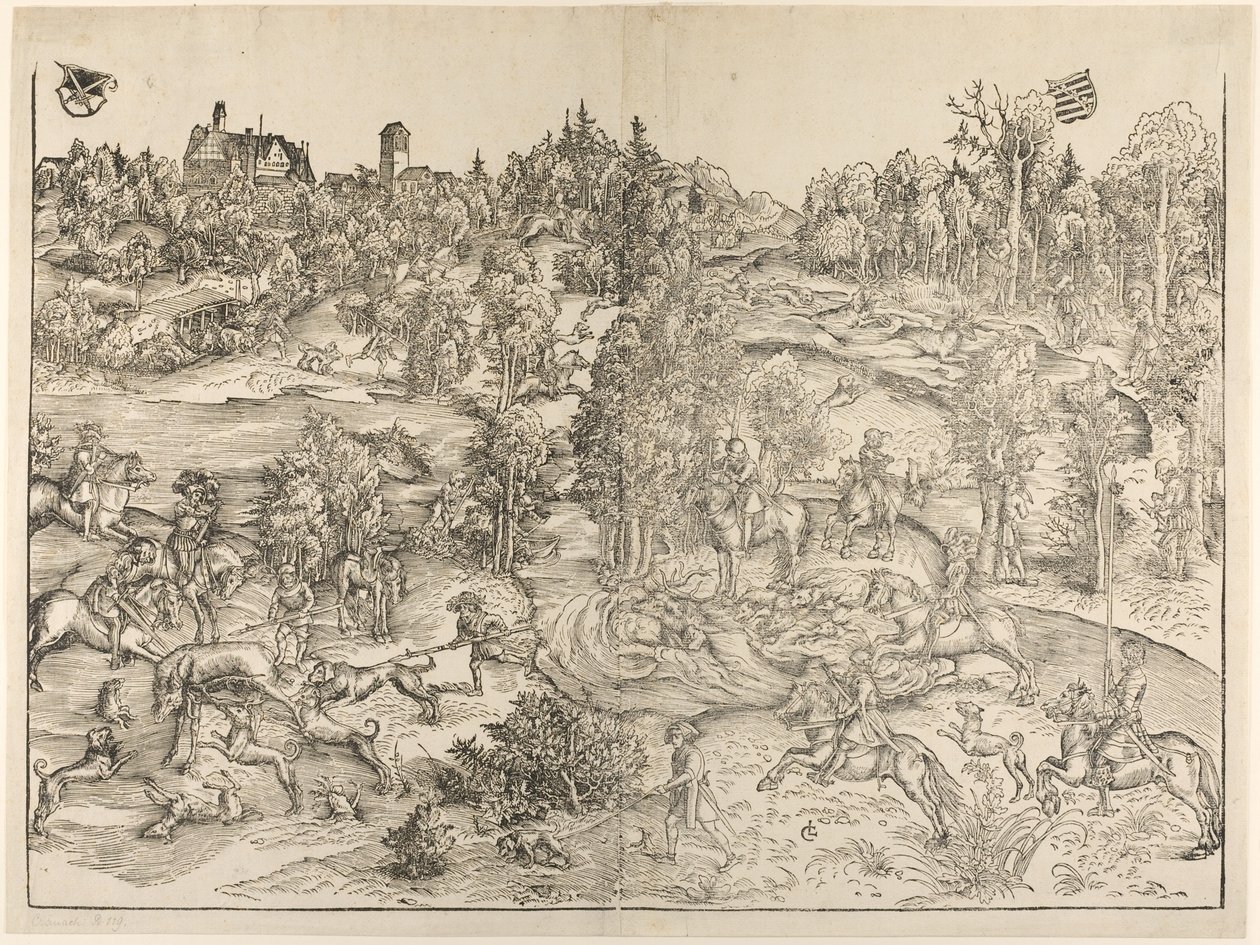Polowanie na jelenia autorstwa Lucas Cranach the Elder