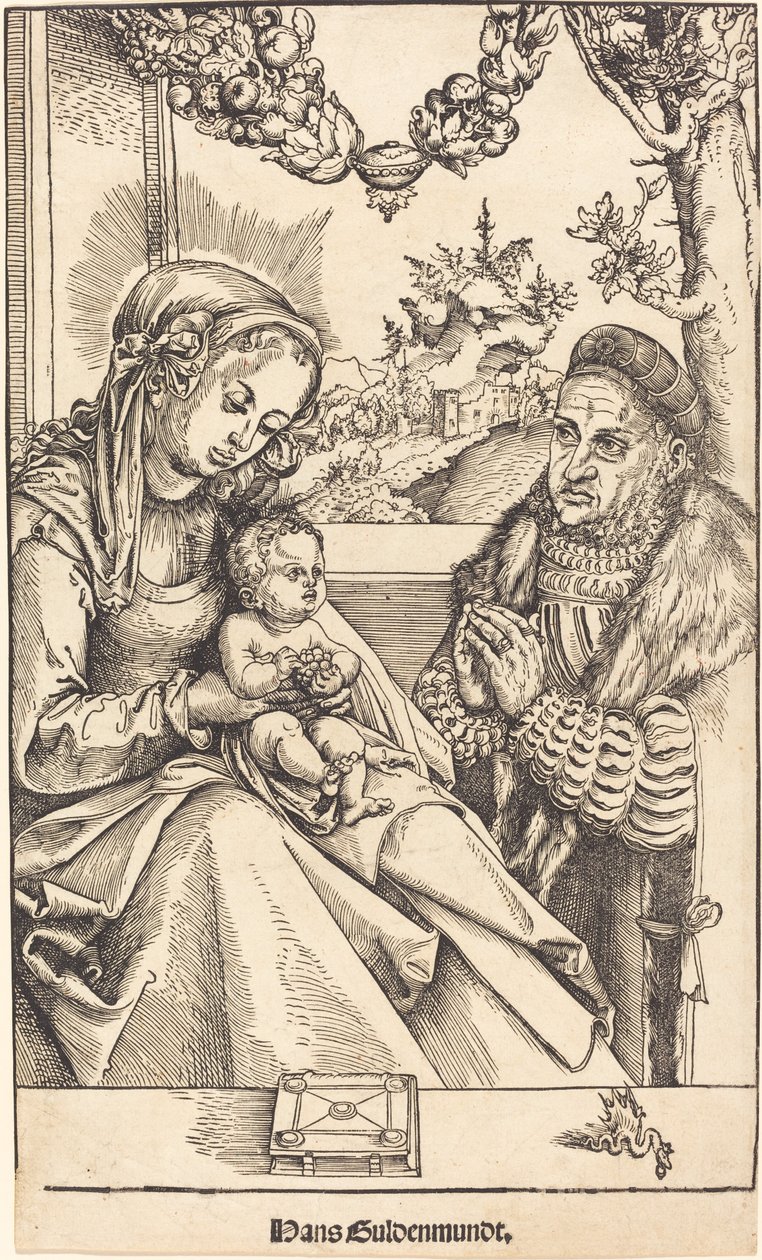 Dziewica z Dzieciątkiem adorowany przez Fryderyka Mądrego Saksonii autorstwa Lucas Cranach the Elder