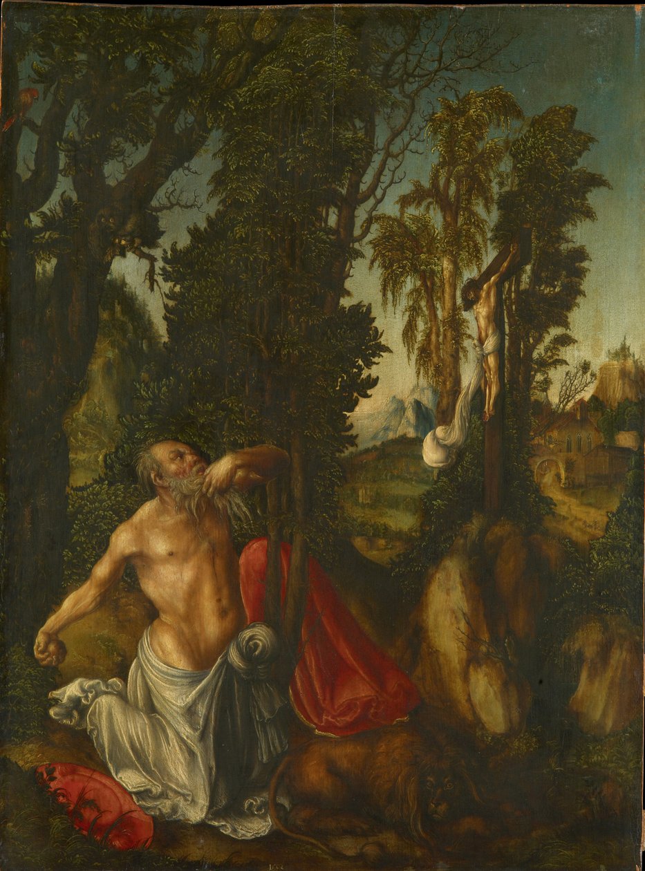 Pokutnik św Hieronim, 1502 autorstwa Lucas Cranach the Elder