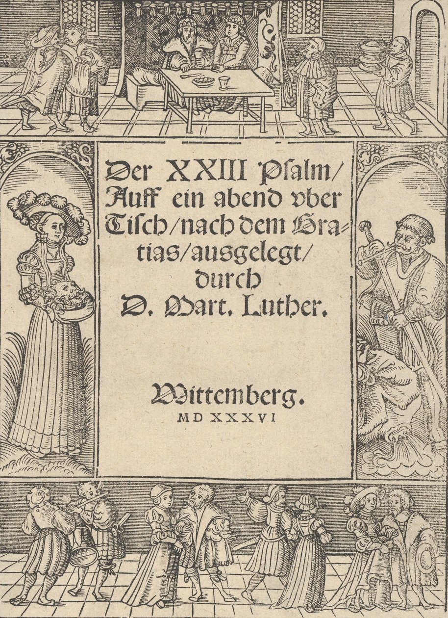 Ramka tytułowa z Dziejami Salome i św. Jana Chrzciciela. autorstwa Lucas Cranach the Elder