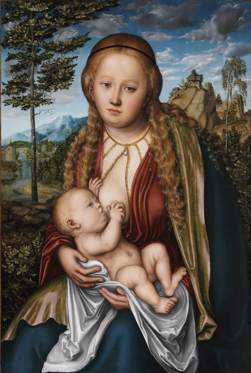 Dziewica karmiąca dziecko autorstwa Lucas Cranach the Elder