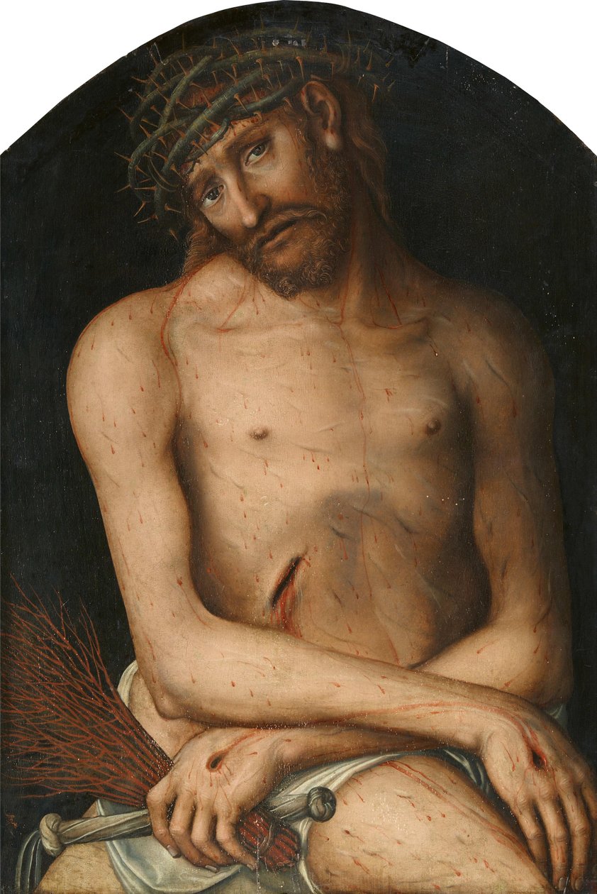 Niemiecki: Christus als Schmerzensmann Chrystus jako Człowiek Boleści autorstwa Lucas Cranach the Elder and workshop