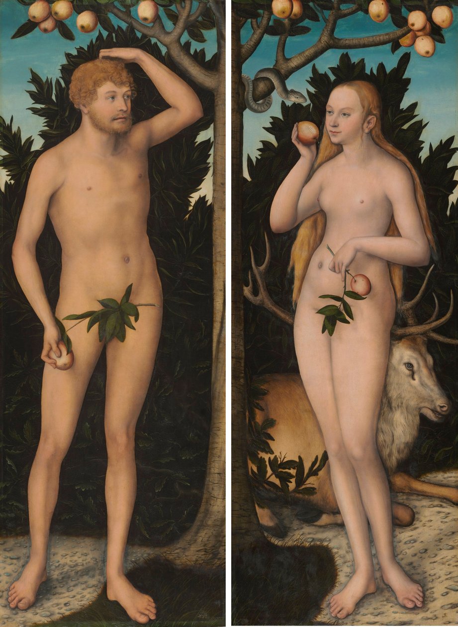 Adam i Ewa autorstwa Lucas Cranach the Younger
