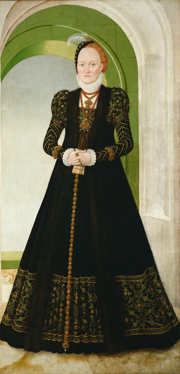 Anna Duńska 1532-1585, elektorka saska, po 1565 autorstwa Lucas Cranach the Younger