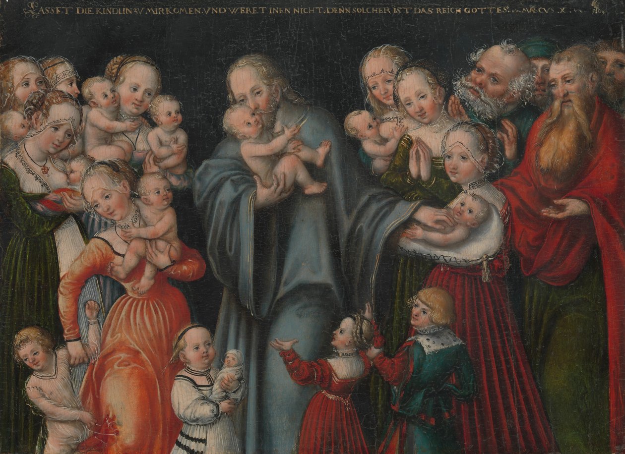Chrystus błogosławiący dzieci, ca. 1545-50. autorstwa Lucas Cranach the Younger