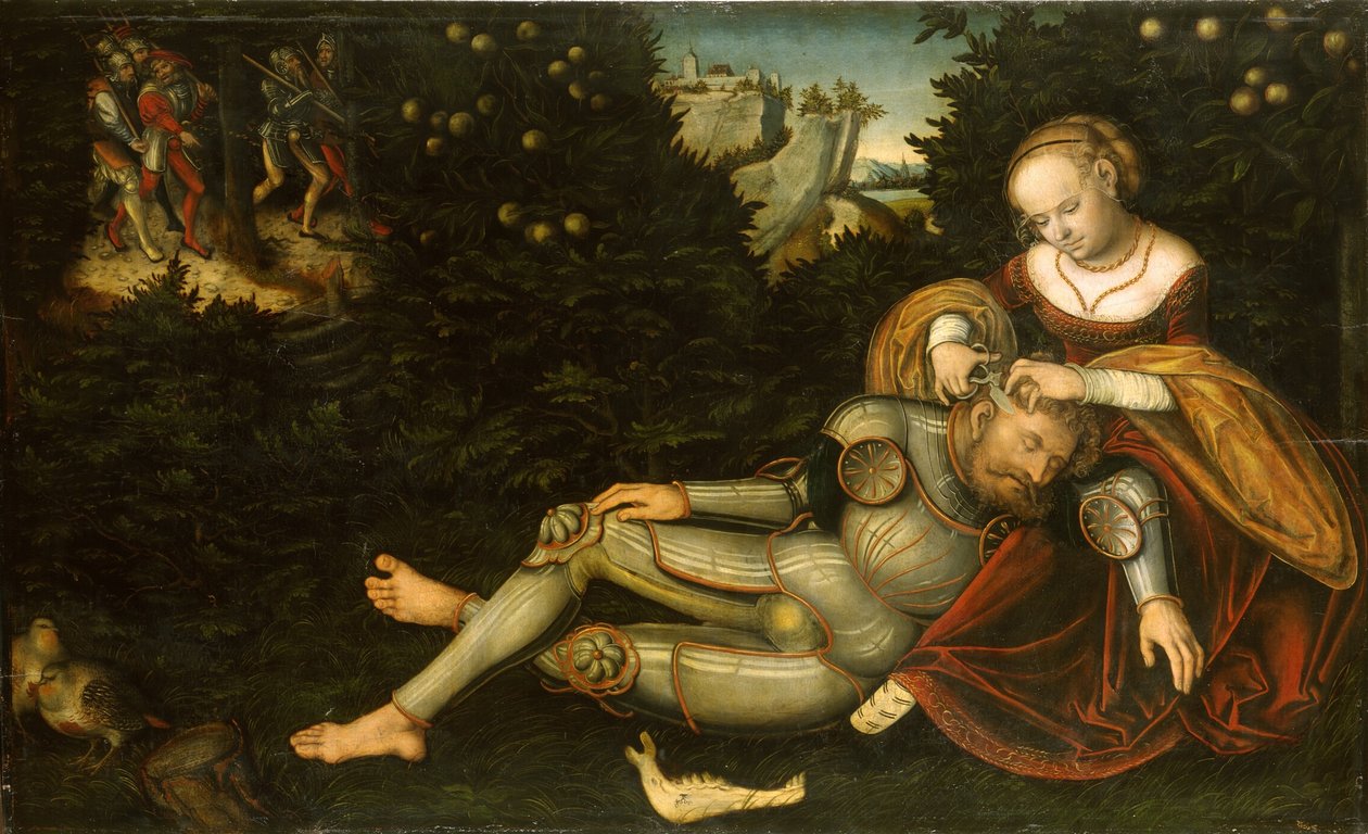 Samson i Dalila autorstwa Lucas Cranach the Younger