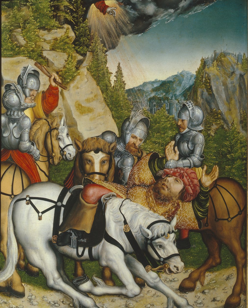 Nawrócenie w drodze do Damaszku autorstwa Lucas Cranach the Younger