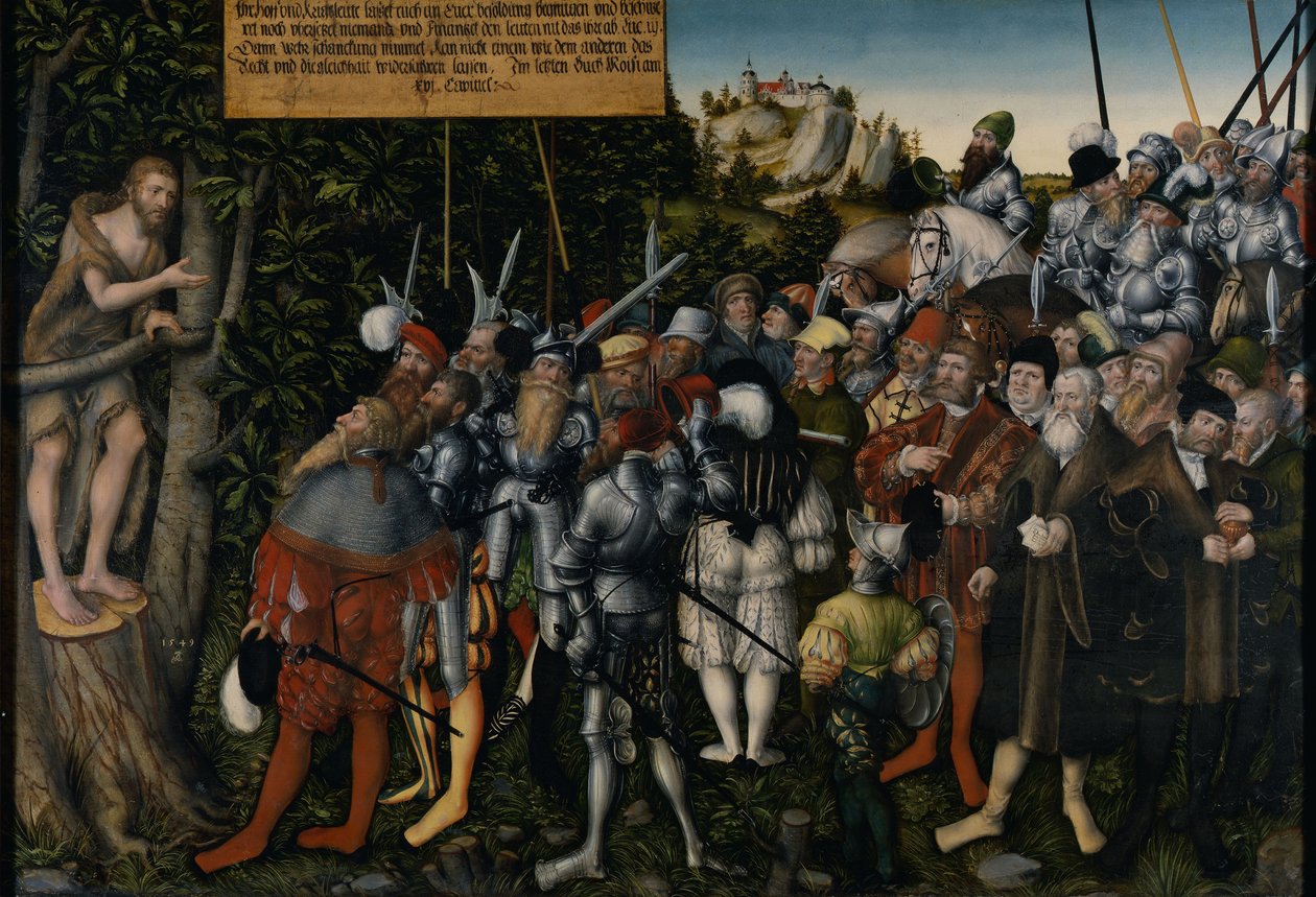 Kazanie Jana Chrzciciela, 1549 autorstwa Lucas Cranach the Younger