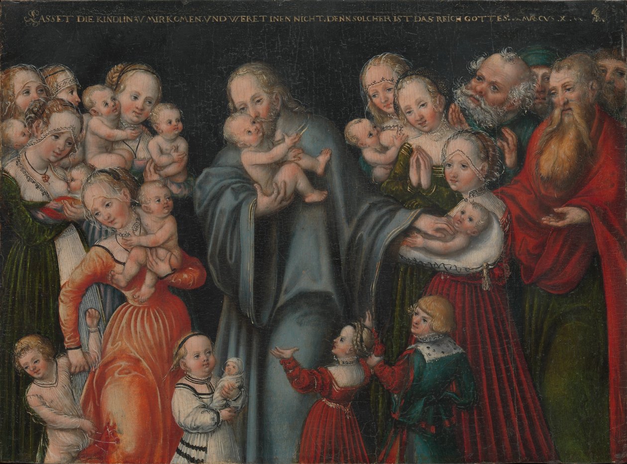 Niemiecki: Christus segnet die Kinder Chrystus błogosławiący dzieci autorstwa Lucas Cranach the Younger and workshop