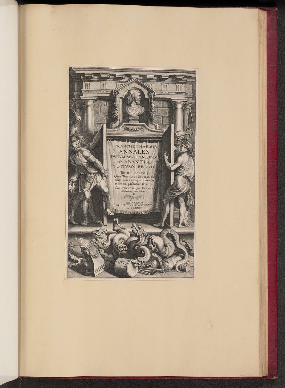 Strona tytułowa Franciscus van Haer, Annales Dukes or Princes of Brabantiae, III autorstwa Lucas Emil Vorsterman after Sir Peter Paul Rubens