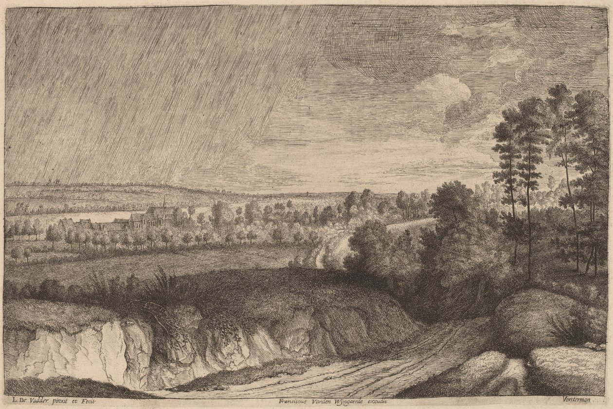 Deszczowy krajobraz autorstwa Lucas Emil Vosterman, after Lodewijk de Vadder