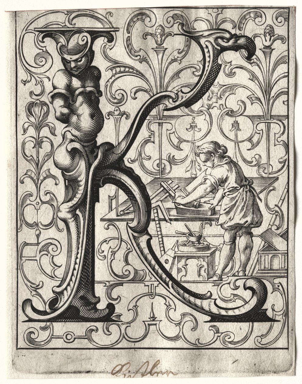 Nowa broszura ABC: K, 1627. autorstwa Lucas Kilian