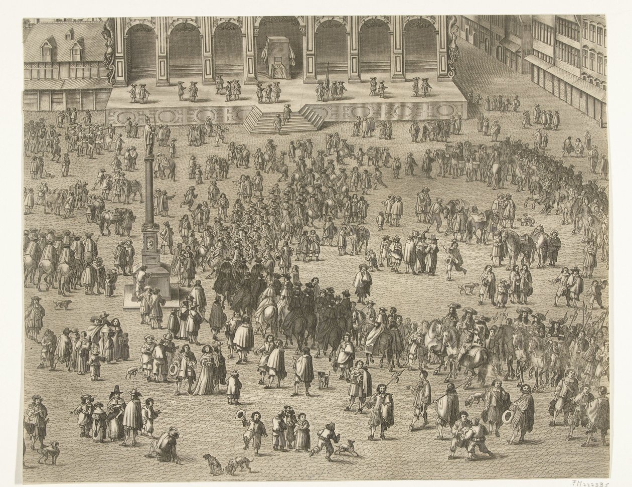 Proklamacja w Gandawie Karola II Hiszpańskiego jako hrabiego Flandrii (arkusz 5), 1666 autorstwa Lucas Vorsterman (II)