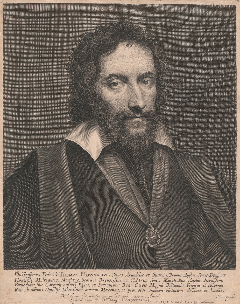 Najznamienitszy Sir Thomas Howard, hrabia Arundel i Surrey, pierwszy hrabia Anglii, lord Howard, Maltrauers, Mowbray, Segraue, Breus, Clum i Osestria, hrabia marszałek Anglii, kawaler najszlachetniejszego zakonu podwiązki Periscelides Siue i Most Spokojny  autorstwa Lucas Vorsterman