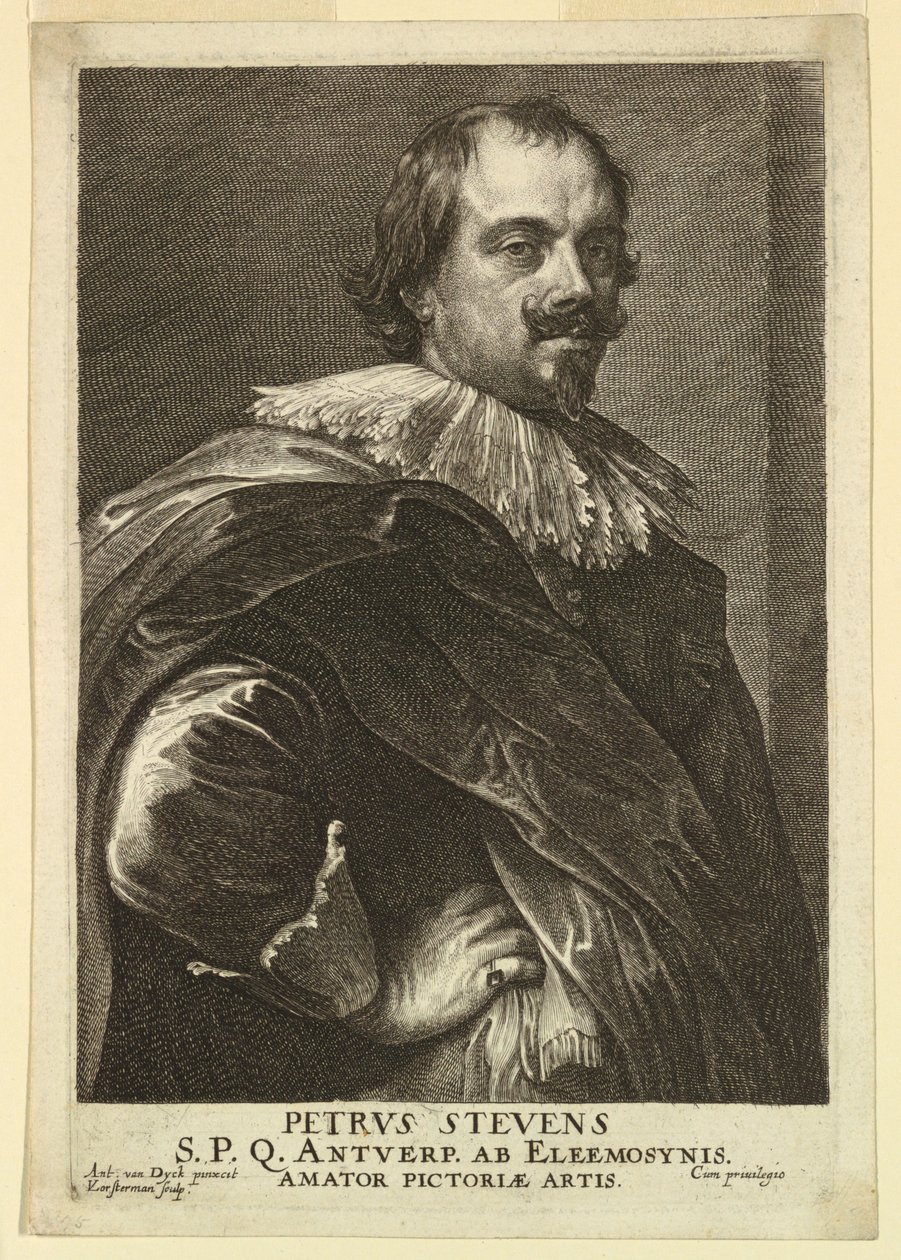 Portret Petera Stevensa z Ikon Książąt Men autorstwa Lucas Vorsterman