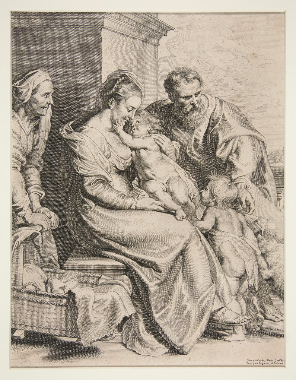 Święta Rodzina ze św. Janem autorstwa Lucas Vorsterman the Elder